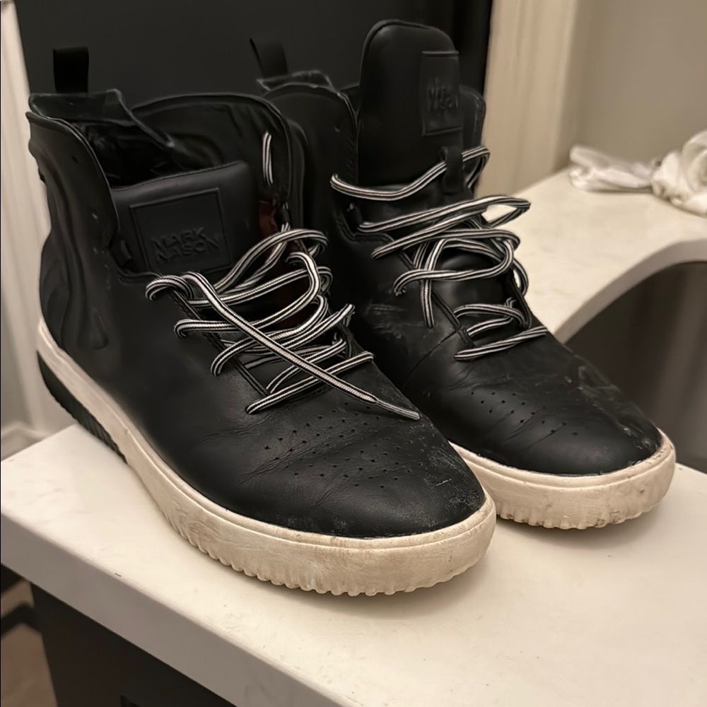 Mason Black and White High-Top Sneakers